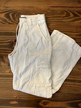 Hollister White Drawstring Cargo Pants